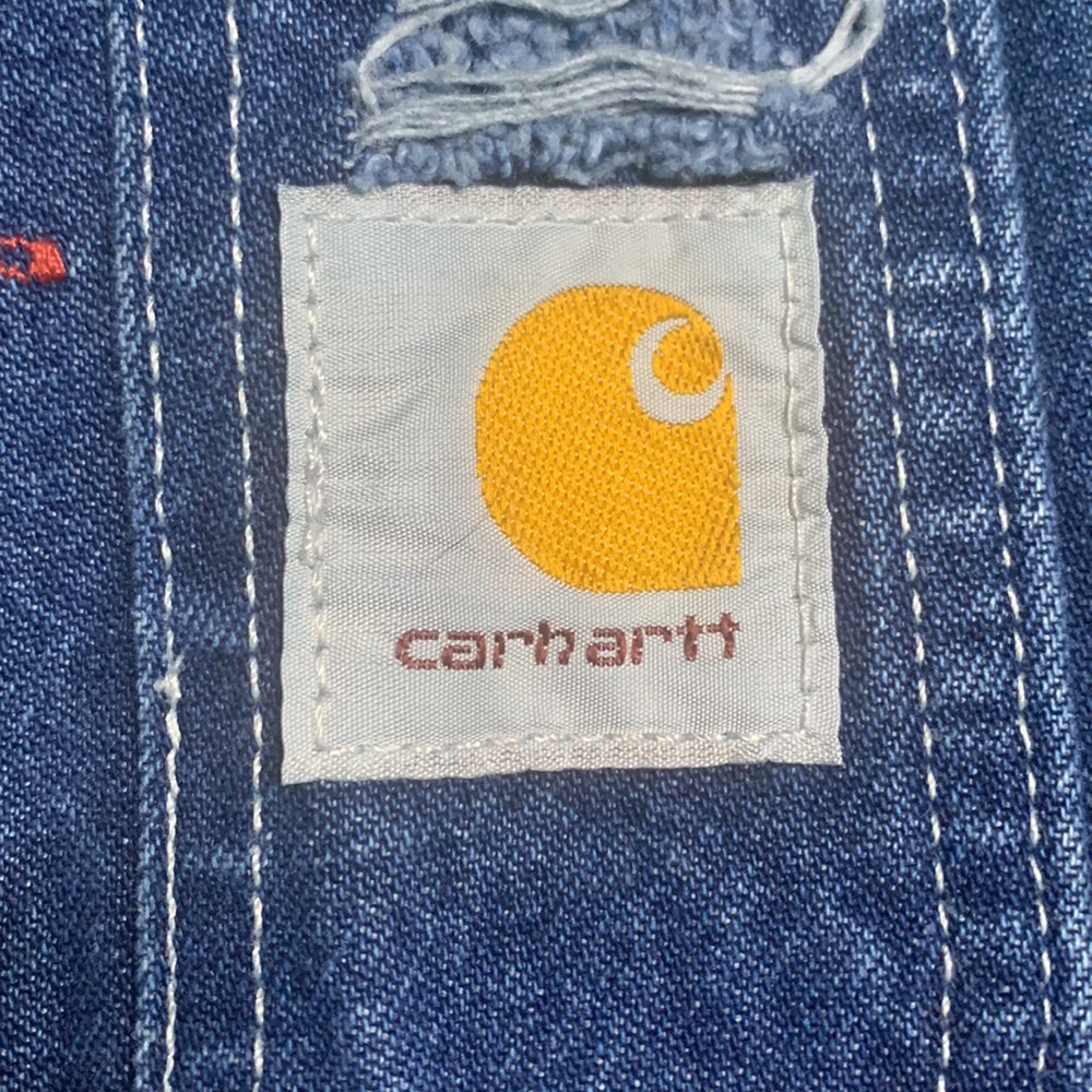‼️SOLD‼️Vintage distressed Carhartt Denim Overalls Women’s Size 30 X 34